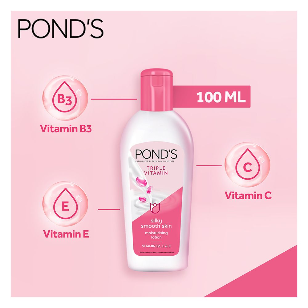 Pond's Triple Vitamin Moisturizing Lotion, Silky Smooth Skin 100ml